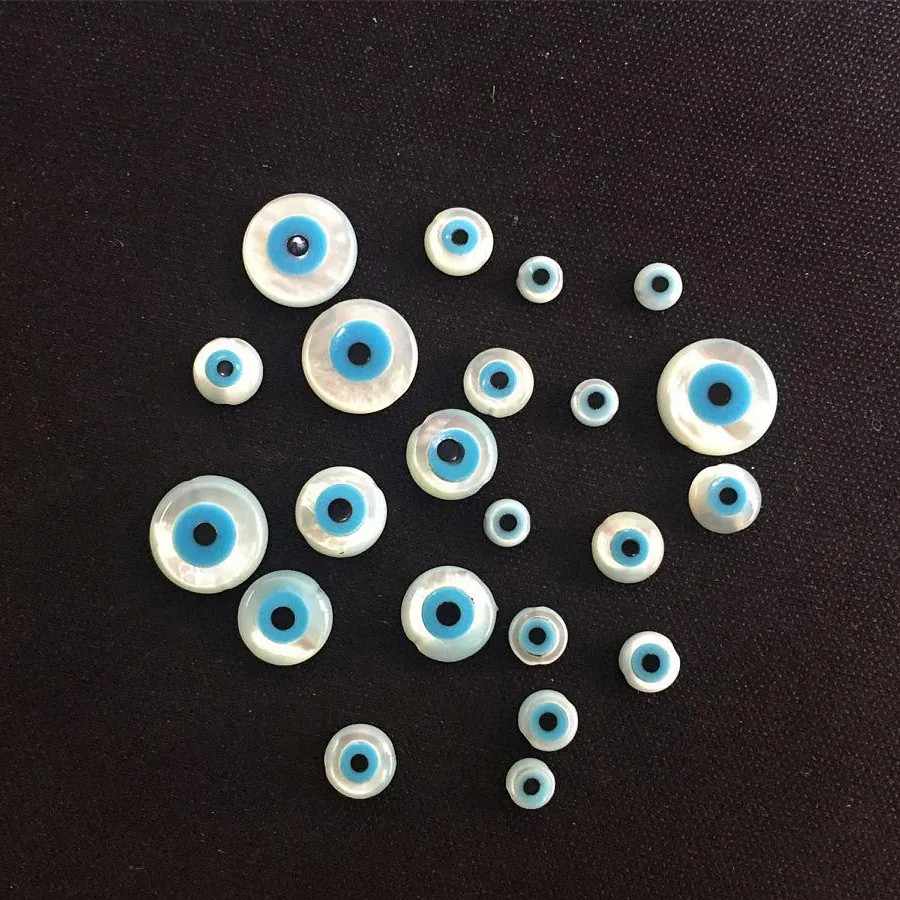 

10Pcs/Pack 4/5/6/8/10/15MM Evil Eye Natural Pearl Bay Eyes Beads Findings Accessories DIY For Bracelet Necklace Jewelry Making