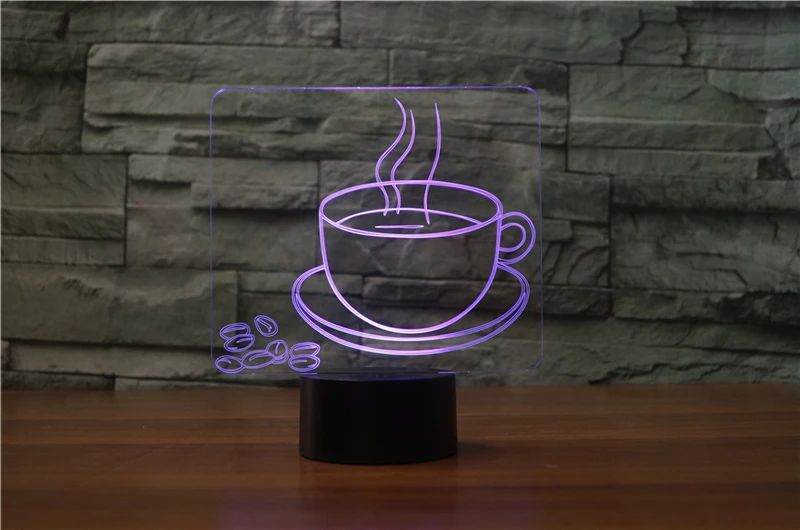 Imagem -06 - Xícara de Café Chá Estilo Lâmpada para Café Restaurante e Sala de Jantar Luz Noturna Led Luminaria Moda Lâmpada Decoração 3d