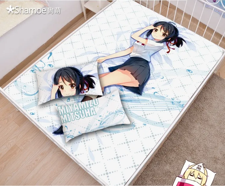 

Japanese Anime Cartoon miyamizu mitsuha Cover Fitted Sheet Fitted cover bedspread counterpane