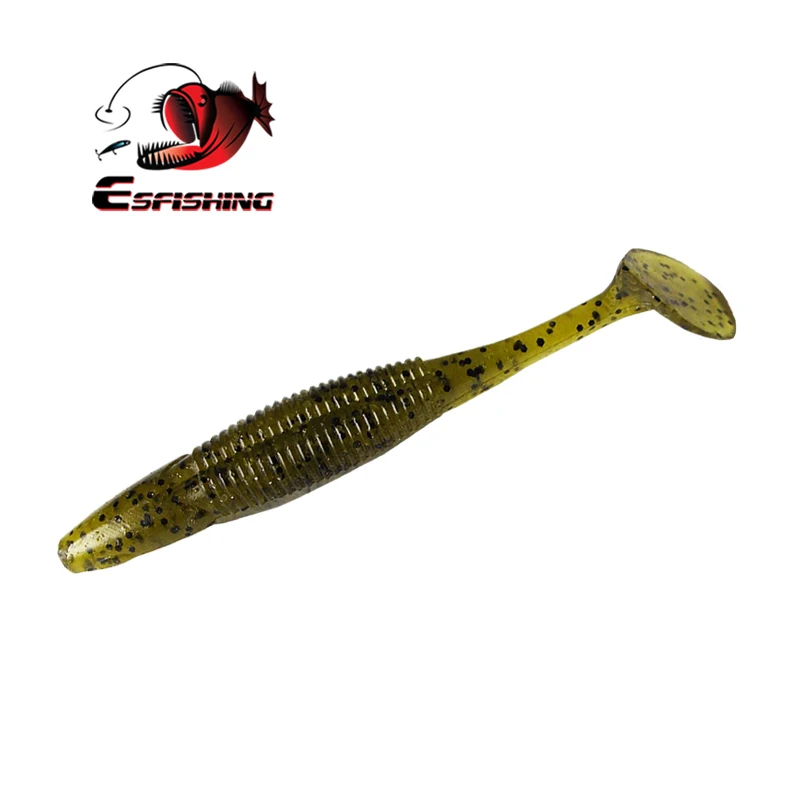 ESFISHING Soft Lure Carp Fishing Skinny Dipper 95mm 6pcs Crankbait Bait Isca Artificial Bass Pike Lure Wobbler T Tail Scent
