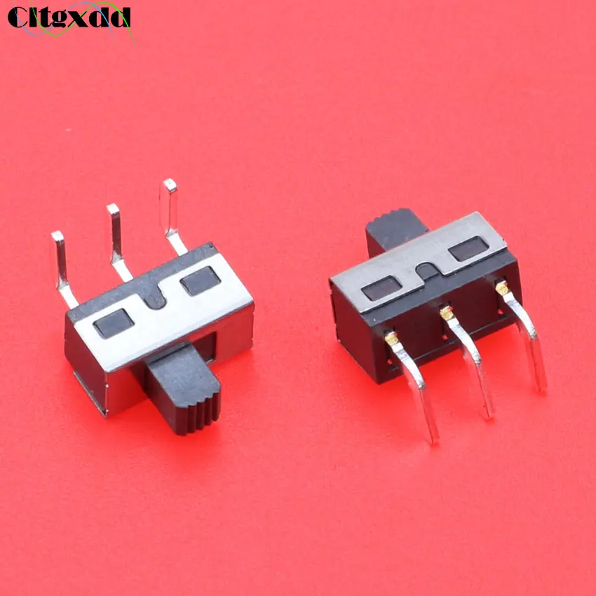 Cltgxxdd 1 Piece  Bend Toggle Switch SS-12D06 3Pins 1P2T Handle High 5mm Spacing Of 4.7mm 3A 250V Bend Slide Switch