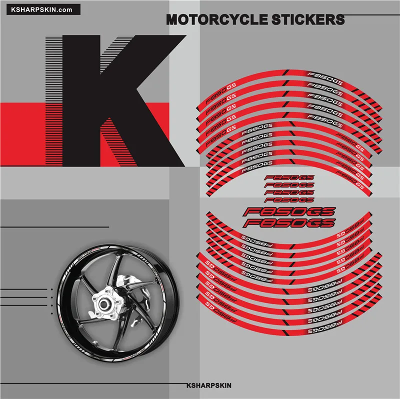 

HOT Motorcycle inner wheel Stickers rim reflective decoration decals Fit BMW F850GS