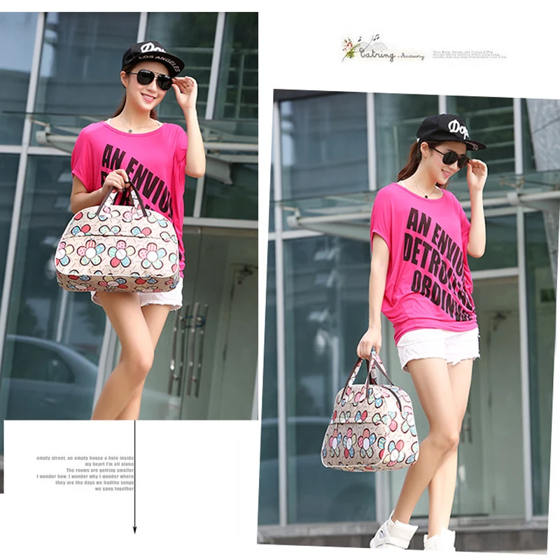 Travel Bag Women Large Capacity Portable Shoulder Duffle Bag Hand Luggage Bag Clothes Organizer Glamor Girl Bags pt1280