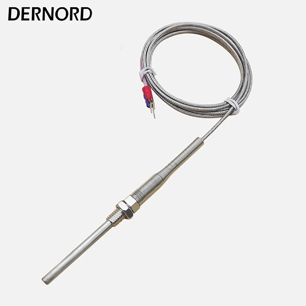 مستشعر درجة الحرارة بقطر 5 مللي متر من الفولاذ المقاوم للصدأ ، مسبار حراري K مع مستشعر ملولب M8