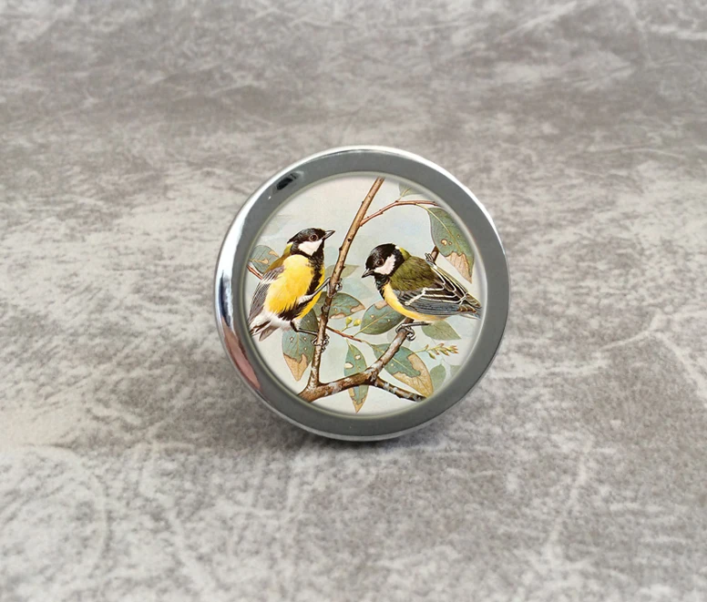 Two Birds--Drawer Knobs Vintage Cabinet Door Knob DIY Art Furniture Closet Pulls Bronze Ancient Silver Dresser Knob Hardware