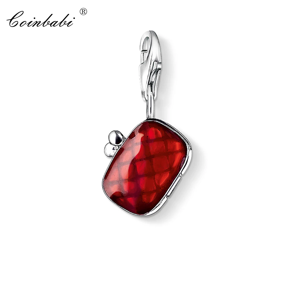 

Charm Pendant Red Clutch Bag,2018 Fashion Jewelry Lucky Real Authentic 925 Sterling Silver Gift For Women Men Fit Bracelet