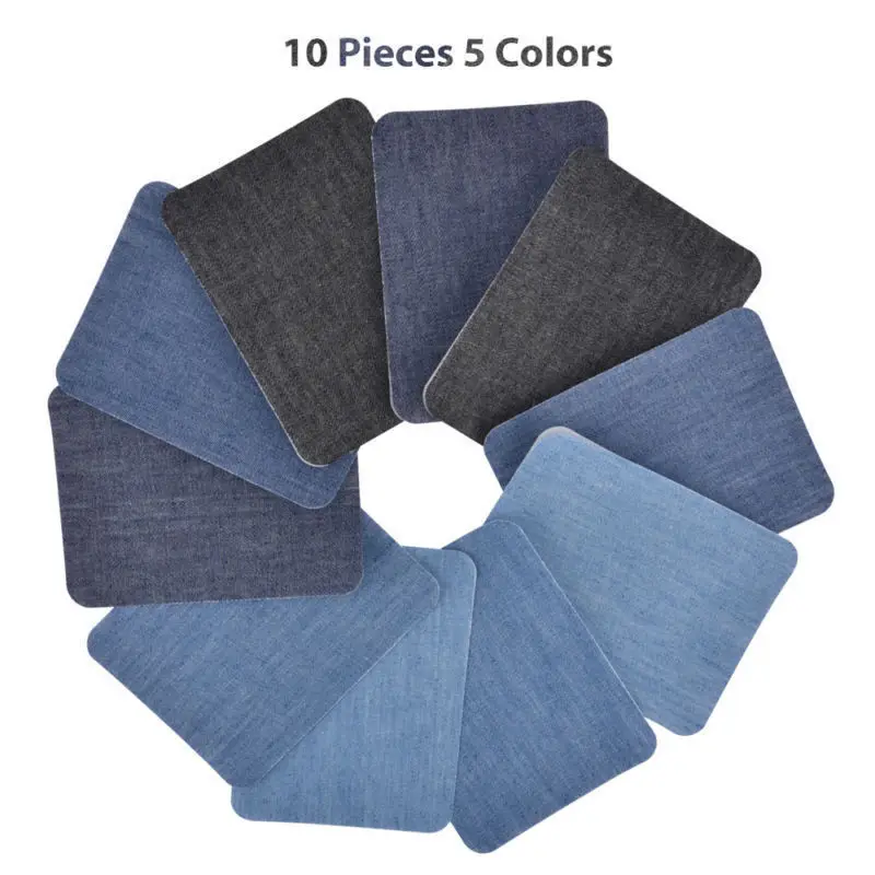 10Pcs Thermische Klebrige Eisen Auf Ausbessern Patches Jeans Tasche Hut Reparatur Decor Design