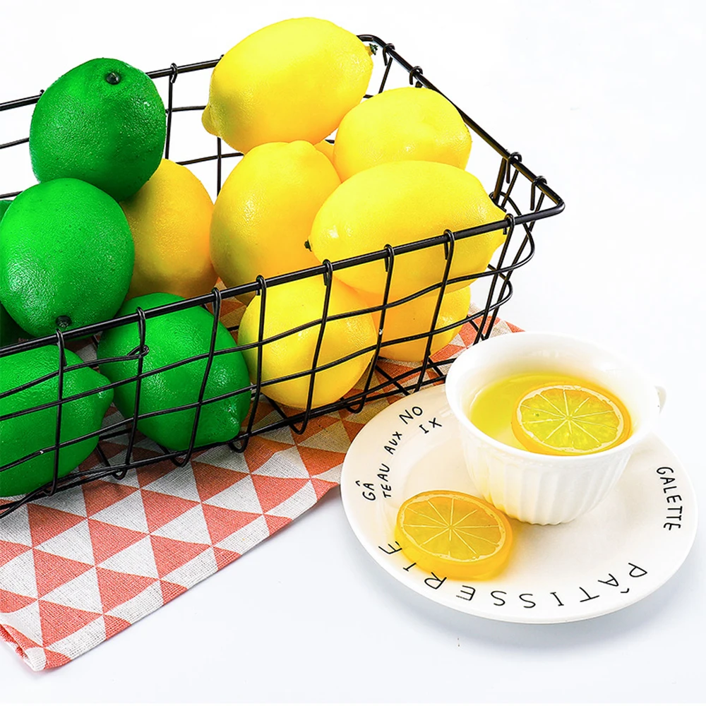 10pcs artificial fruit Plastic Fake Fruit artifical lemon&artificial plastic fake simulated lemon