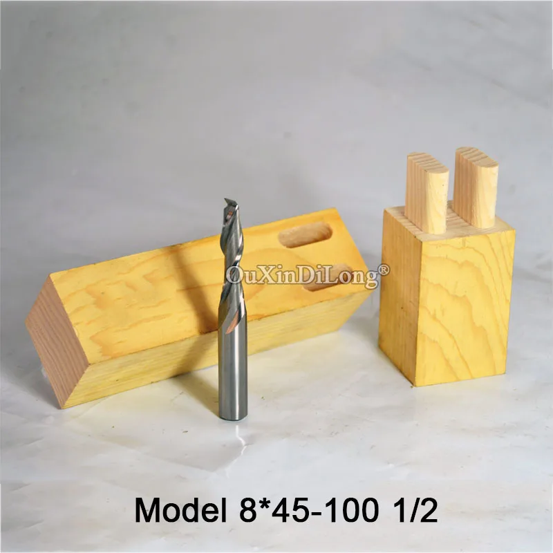 1PCS Woodworking Milling Cutter Dia 8mm, Upcut Spiral Router Bit, 1/2 Shank, Model 8*45-100 1/2 JF1653