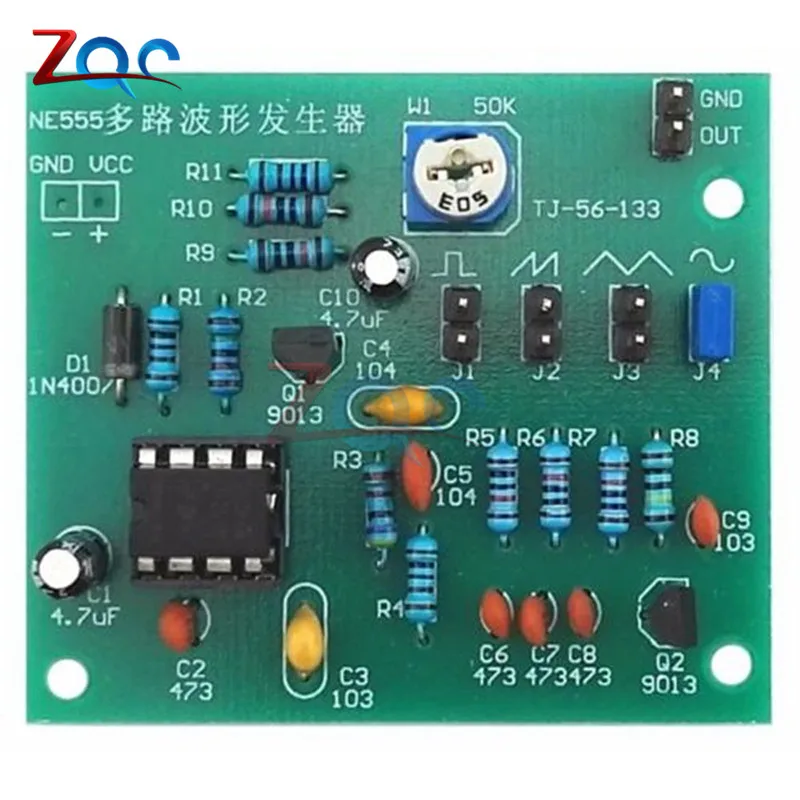 DIY Kits NE555 Multi-channel Waveform Generator Suite Sine Triangle Square Wave Electronic Training Kit