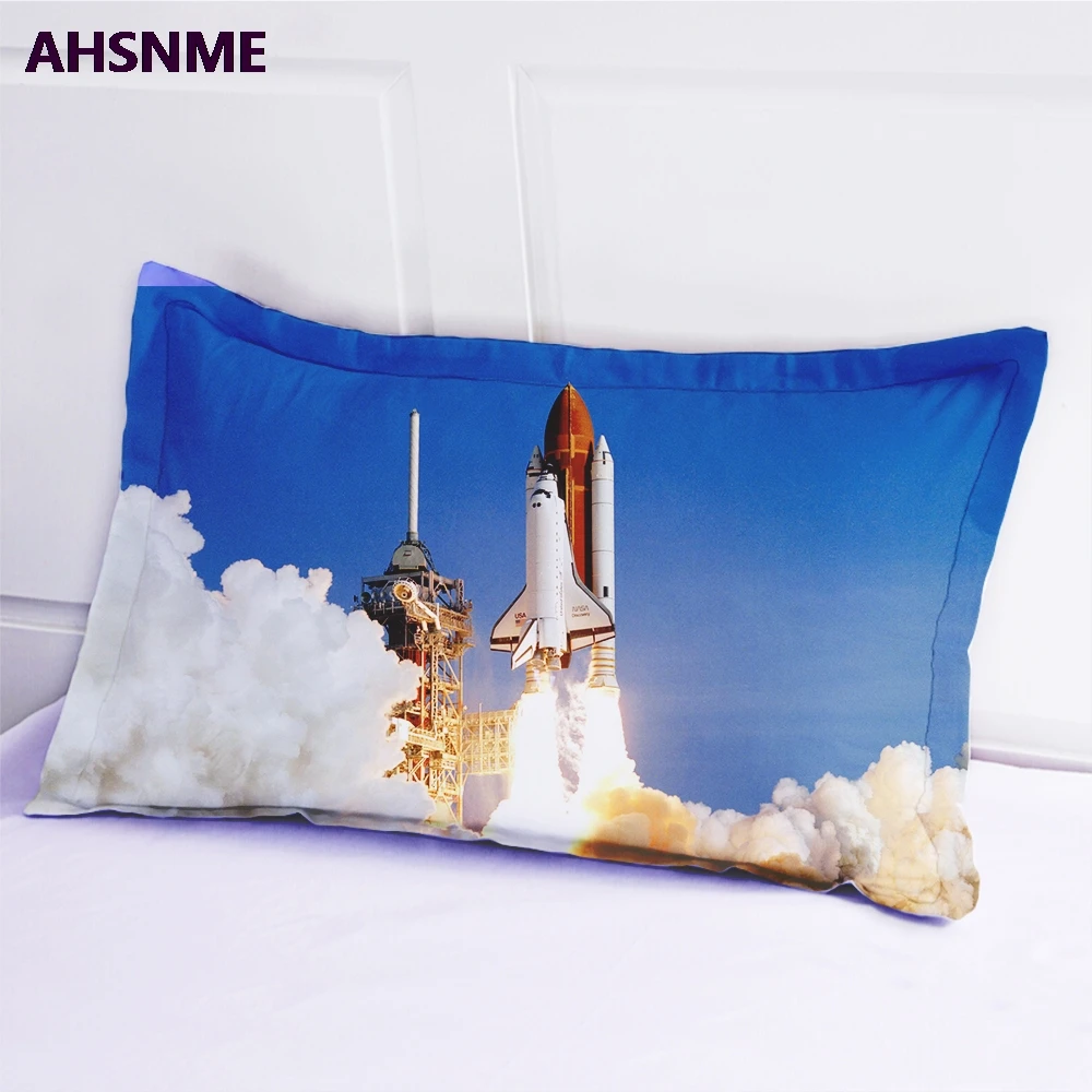 AHSNME High Definition Photo Print 3D Effect Painted Space Shuttle Cover Set Bedding Set customize of Super King Size Bed Set