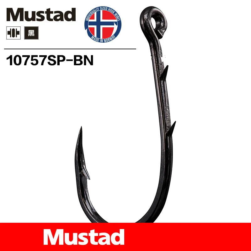 20 Packs Original Mustad 10757 Sea Fishing Hooks Double Backstab Hooks High Carbon Steel Barbed Carp Fish Hook Anzuelos Pesca