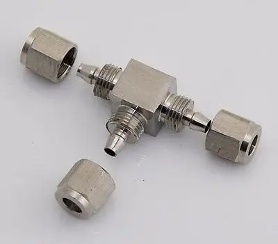 Qiuck Fit Hose O.DxI.D 8x5mm Equal Tee 3 Ways 304 Stainless Steel Hex Quick Joint Fitting Quick Connector