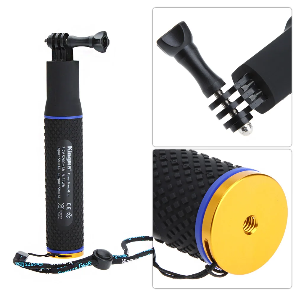 Impugnature portatili Selfie Stick con 5200mAH Power Bank Bar monopiede per Gopro Hero 11 10 9 8 7 6 5 DJI Sjcam Yi Action Camera Phones