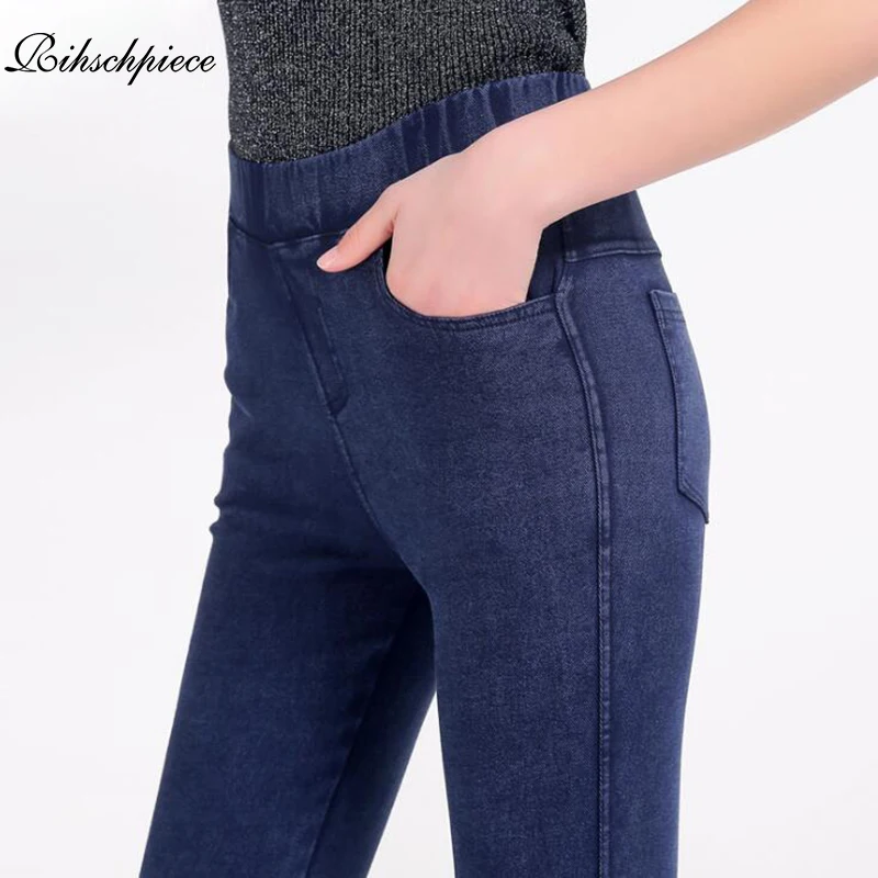 Rihschpiece 2018 زائد حجم M-5XL طماق النساء السراويل الأسود الشرير سميكة الرجل Jeggings رفع عالية الخصر يغطي الرجل ضئيلة السراويل RZF1485