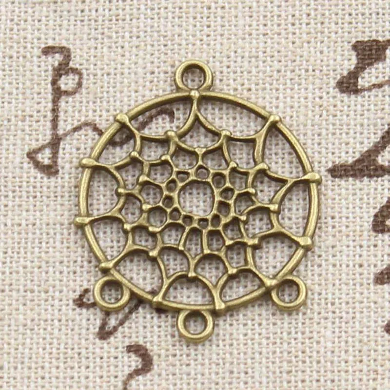 8pcs Charms Native Dream Catcher Connector 34x28mm Antique Making Pendant fit,Vintage Tibetan Bronze,DIY Findings Jewelry