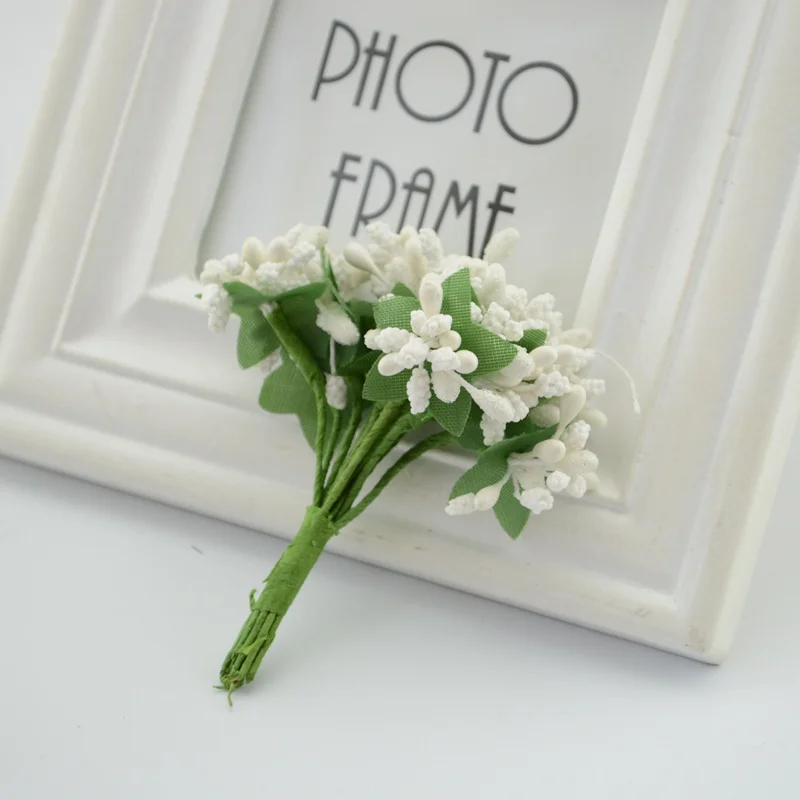 Künstliche Blumen Maulbeere Weihnachtsfeier Kranzmaterial Staubblatt Drahtstiel/Ehe Blätter Staubblatt Hochzeit Kranz Ochsendekoration