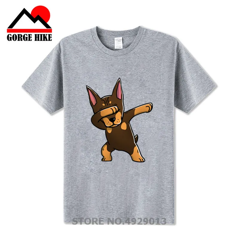 2023 Dobermann T Shirt Doberman Pinscher Pet Owners Dog Puppy Military Work S-3XL Dab Brown Doberman Pinscher Cartoon t shirt