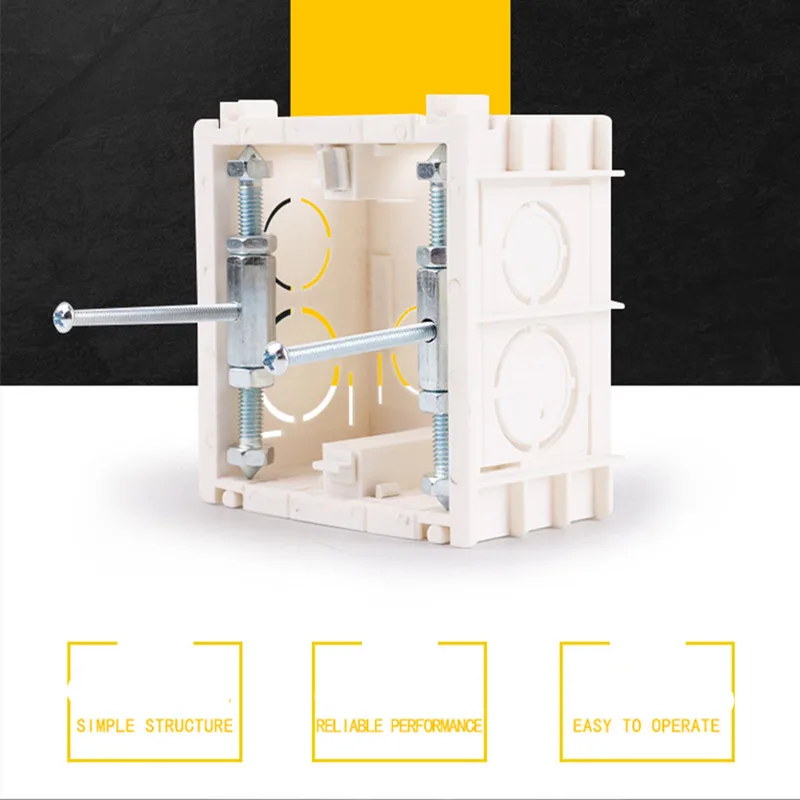 86 Type Cassette Repair Devic Wall Mount Junction Box Repair Device for 86 Wall Plate Switch and Socket Insulated Lever 86*86mm