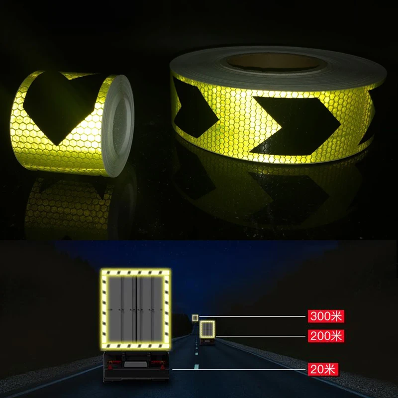 5 cm x 10 m reflecterende tape stickers auto-styling zelfklevende waarschuwingstape auto's motorfiets reflecterende film