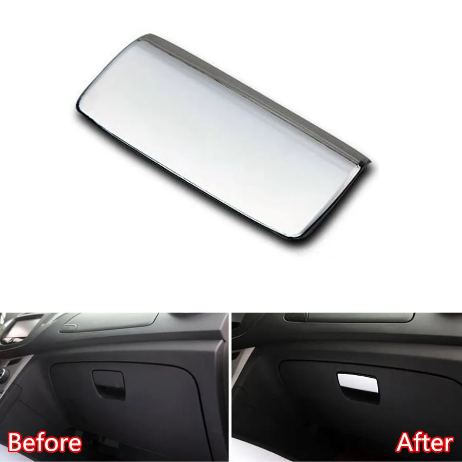 YAQUICKA Chrome Car Main and Passenger Seat Glove Storage Box Handle Switch Cover Trim Sticker Sequins For Chevrolet Trax 2017