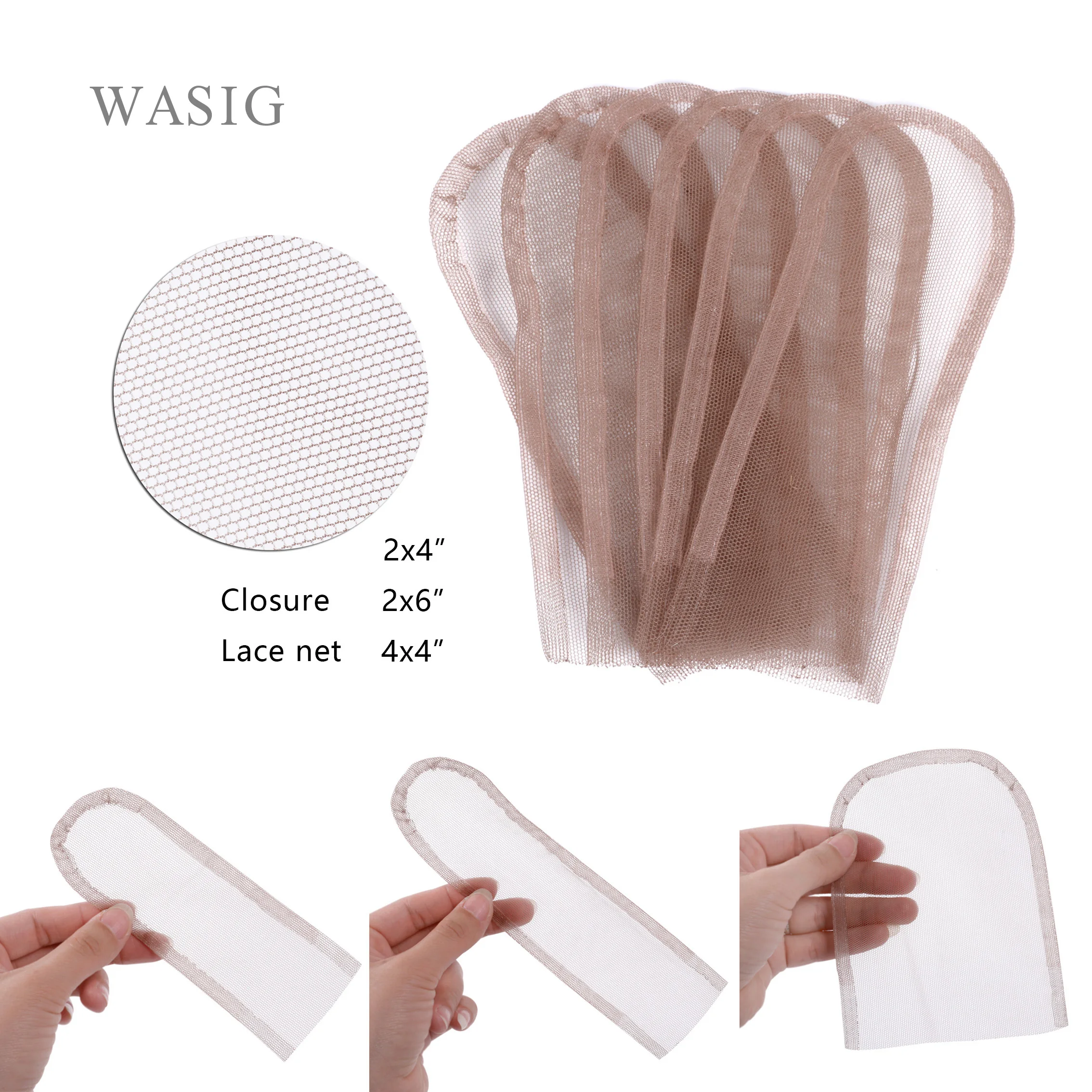 2*4 2*6 4*4 Swiss Lace Closure Frontal Base Hand-Woven Hair Net Piece For Making Lace Wigs Cap Closure Wig Accessory