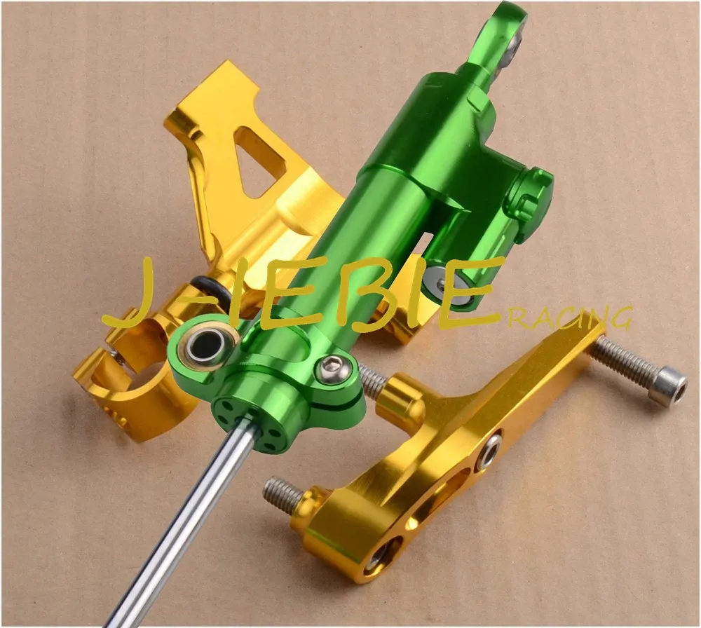 

CNC Steering Damper Stabilizer and Gold Bracket Mounting For KAWASAKI Ninja ZZR1400 ZX14R 2006-2012 2007 2009 2011 2010 2008