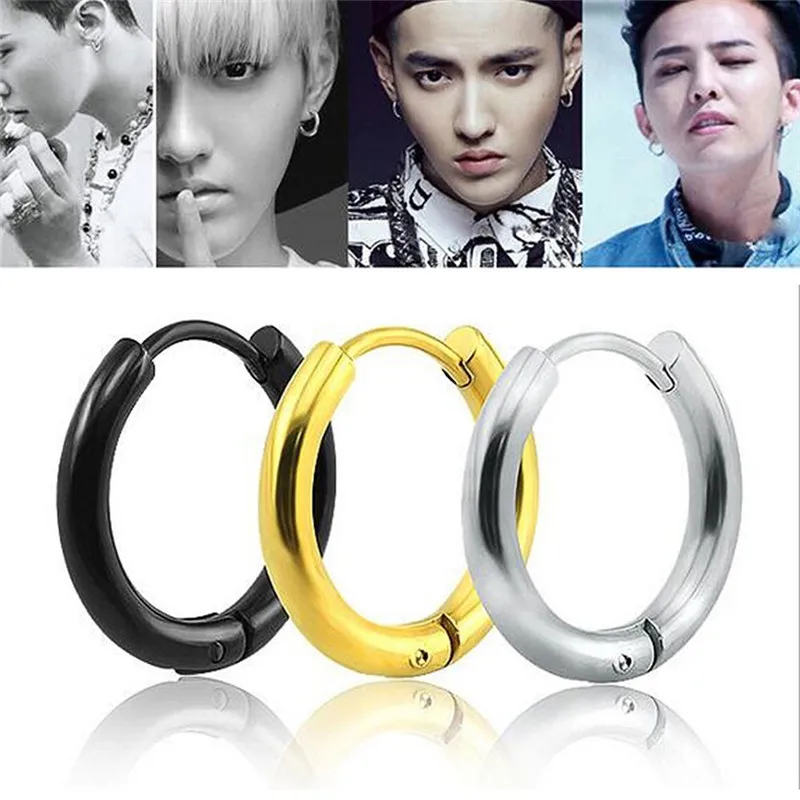 1 Pair Stainless Steel Simple Round Stud Earring For Man Unisex 3 Colors Ear Piercing Jewelry Gifts image 2