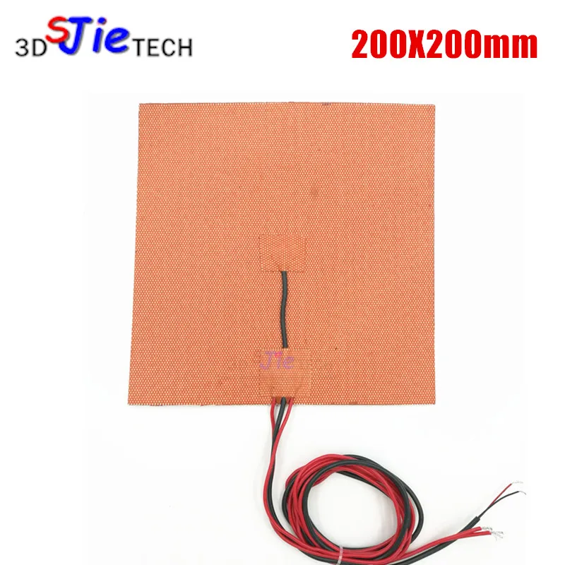 

Import Material 200X200mm 500W 220V/ 110V/ 24V Cube Flexible Silicone Heater bed w/Thermistor for Prusa i3 RepRap 3D Printer