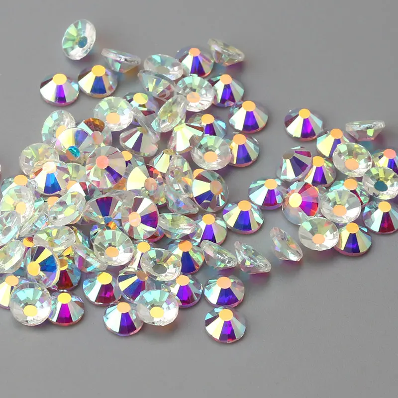 Transparent AB Crystal AB SS3-SS50 Mix Size Flat Back Non Hotfix Rhinestone Glass Gem For 3D Nail Art Decoration DIY Crafts