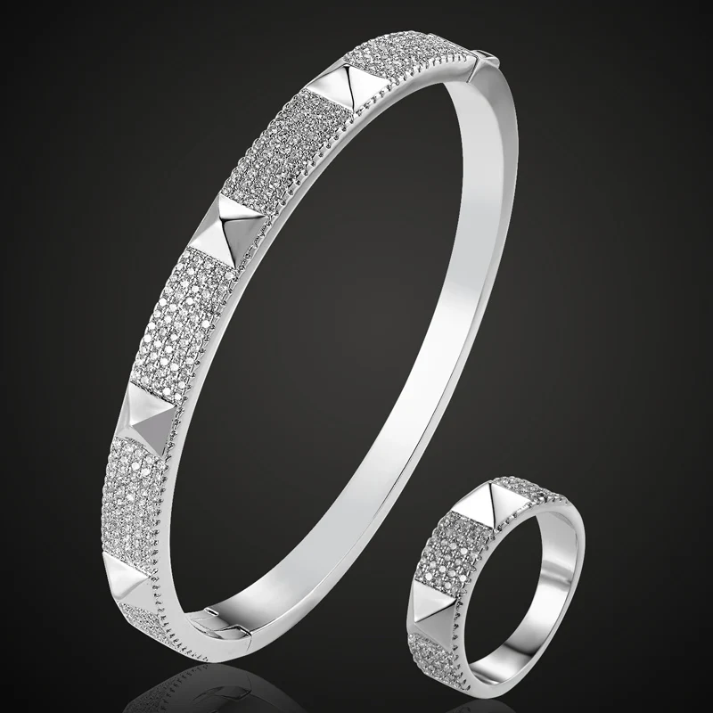 zlxgirl Brand Cubic Zircon Bangle For Men Jewelry Perfect Copper Bangle&Bracelet Accessories Women\'s Love Bangles Anel Aneis