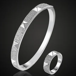 zlxgirl Brand Cubic Zircon Bangle For Men Jewelry Perfect Copper Bangle&Bracelet Accessories Women's Love Bangles Anel Aneis