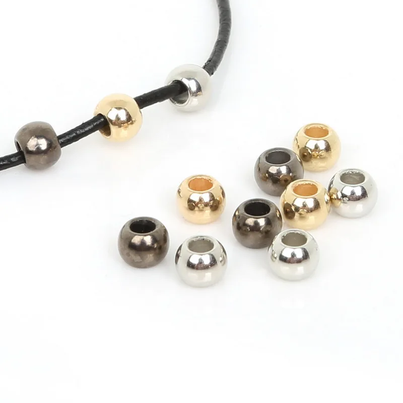 30-300pcs/lot CCB Acrylic Bail Beads Gold Silver Color Big Hole Spacer Beads 4/6/8/10/12mm For Jewelry Making Fit DIY Bracelet