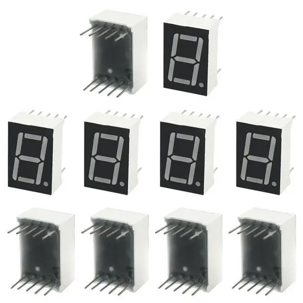 10Pcs 10Pin DIP Red LED Digital Display Common Cathode Tube 19mm x 13mm