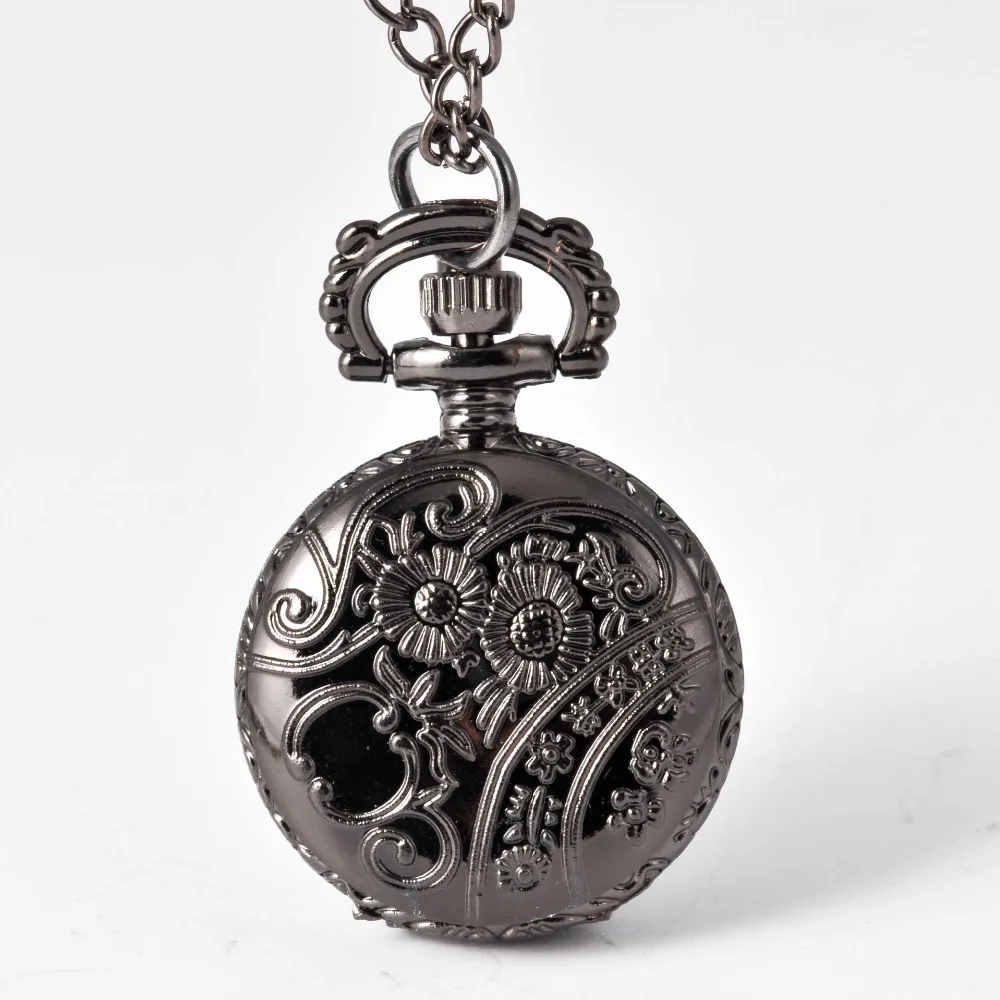 

6009 New Fashion Spider Web Black Shi Ying Pocket Watch Retro Men's and Women's Pendant Necklace Antique Jewelry Pocket Watch