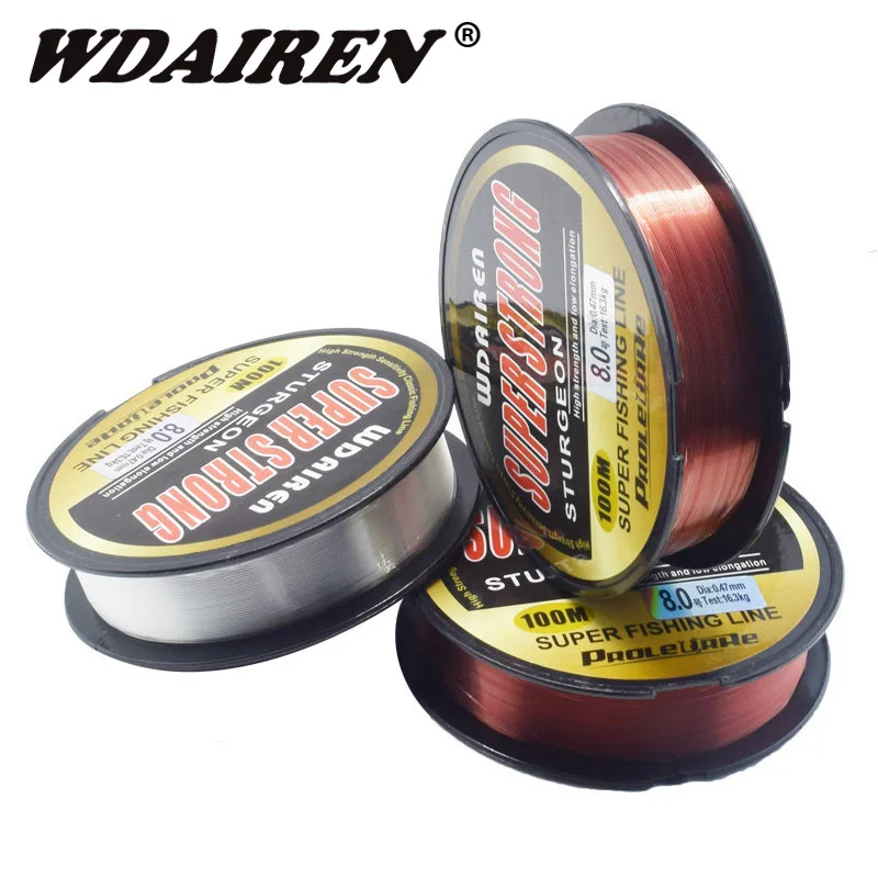 

WDAIREN 100M Fluorocarbon Fishing Line red/clear two colors 4-32LB Carbon Fiber Leader Line fly fishing line pesca FA-476