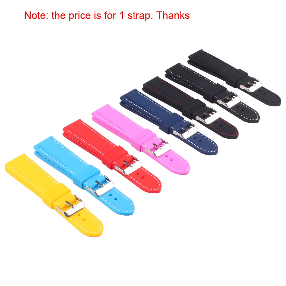 Buy 2 Get 10% OFF) Solid Watch Silicon Rubber 18mm 20mm 22mm 24mm  Multi Color Army Military watchbands Strap Bands Buckle 18mm