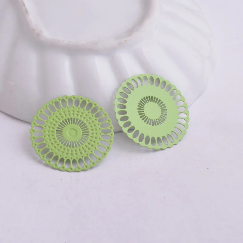 50 Stück AB3628 25mm Runde Filigran-Verbindungsstücke Bunte Verbindungsstücke für DIY-Schmuckherstellung – Detail 7