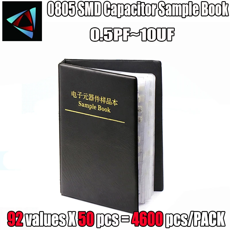 0805 SMD Capacitor Sample Book 92valuesX50pcs=4600pcs 0.5PF~10UF Capacitor Assortment Kit Pack