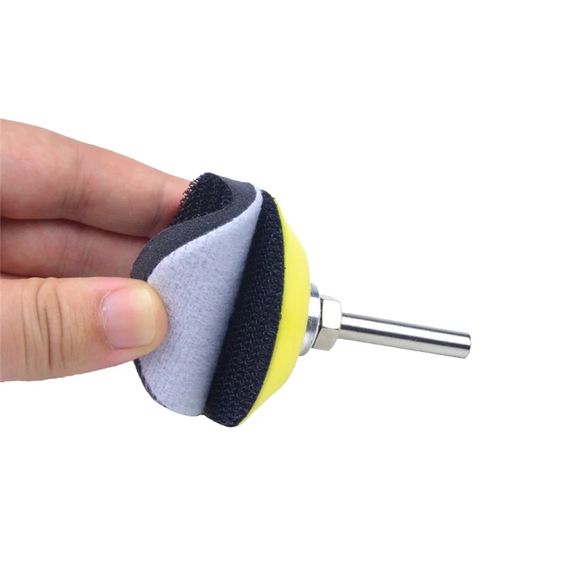 POLIWELL 2 Polegada Interface de Esponja Macia Pad com 6 milímetros Shank Back-up Abrasivo Lixar Pad Hook & Loop pad para Ferramentas De Polimento De Moagem
