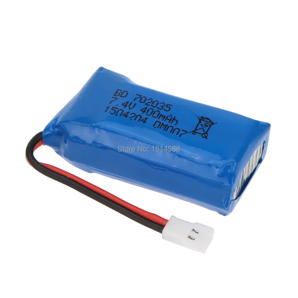 5 pces atualizado 400mah 30c lipo bateria 7.4v 2s para dm007 rc quadcopter parte