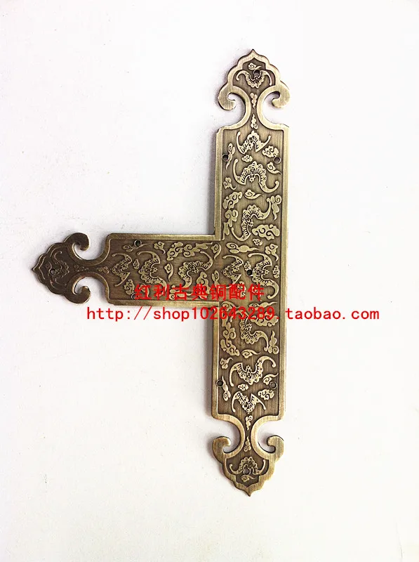 Classical bronze antique copper bonus copper fittings Chinese door trim strip table desktop type T angle