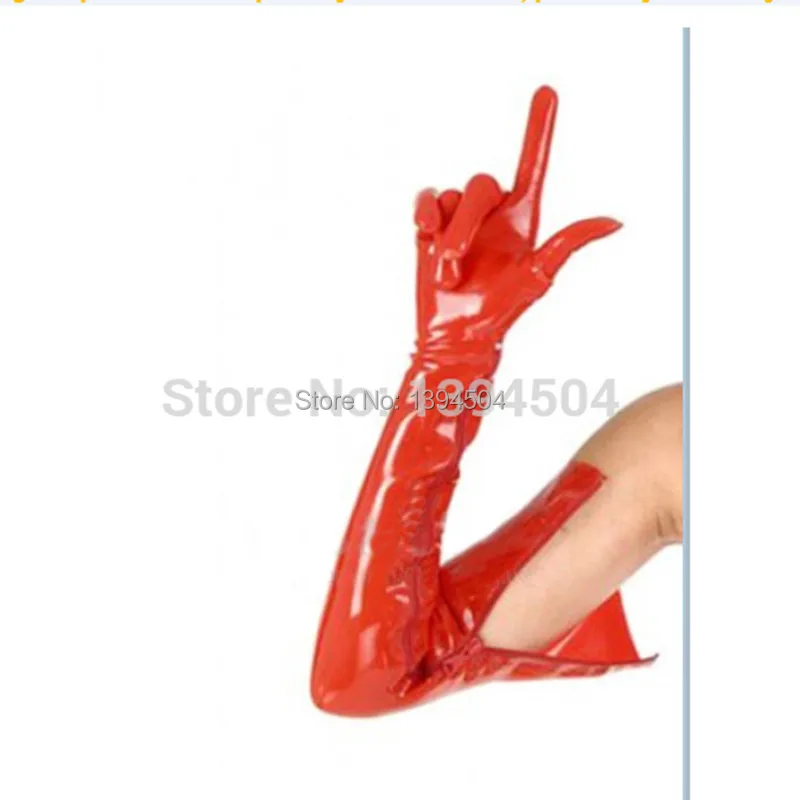 

2017 New design Sexy Costume Fashion Women Long zipper Latex Gloves five fingers XS-XXL free shipping