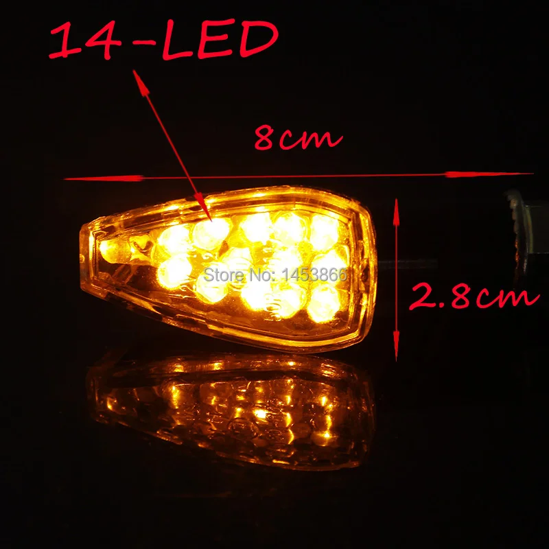 4Pcs Evomosa Carbon 2 Pairs Flashing Motorcycle LED Turn Signal Light High quality 14 Led Indicator Amber Blinker Light