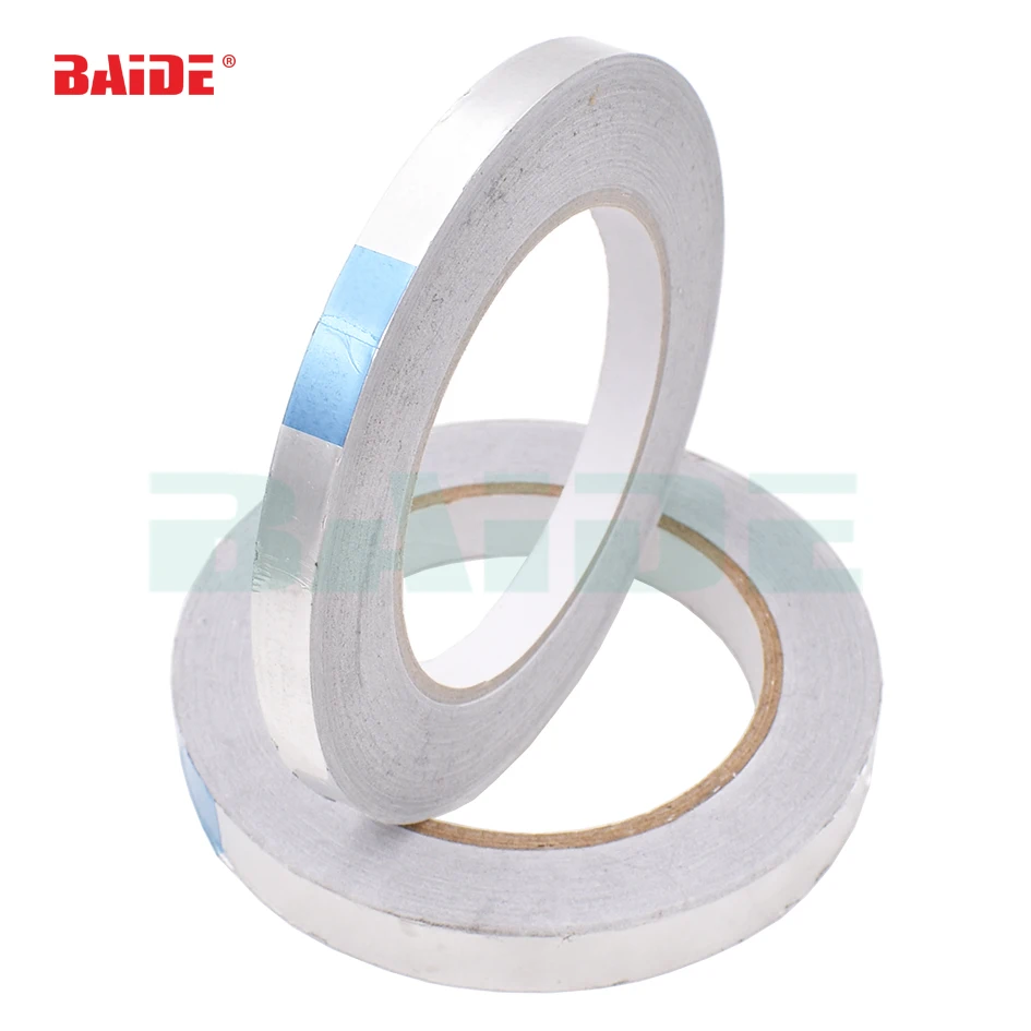 5/10/15/20mm Aluminium Foil Adhesive Sealing Duct Tape Heat Resist High Temperature Resistant Foil Single Side Adhesive Tape