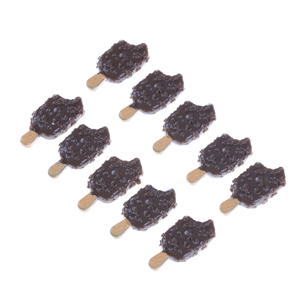 5pcs/lot Dolls Miniature Pretend Toy Mini Ice Cream Bar Resin DIY Crunchy Ice-lolly Simulation Food For   Dolls Accessories