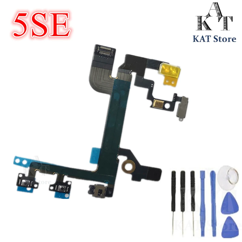 10PCS High quality Power Volume Button Flex Cable For iPhone 5SE 5 SE iPhone5SE ON OFF Switch Button Flex Cable Parts