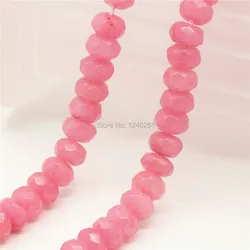 5x8mm Pink Chalcedony Accessories Crafts Loose Beads Stone DIY Jewelry Making Crystal Design 15inch Women Girls Gifts Abacus