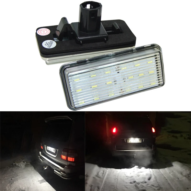 2pcs Car LED Number License Plate Lights 12V for Toyota Land Cruiser Prado 120 Land Cruiser 200 Lexus LX470 570 Error Free