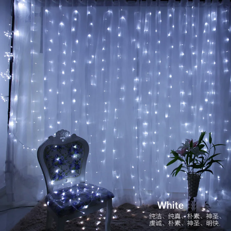 3x3m 300 led string fairy lights Wedding garden party led curtain Decor Christmas Garlands light string led lights Decoration image 5